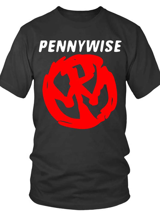 023. Pennywise BK 5280 funny Men'S Short Sleeve Graphic T-shirt Collection black VV